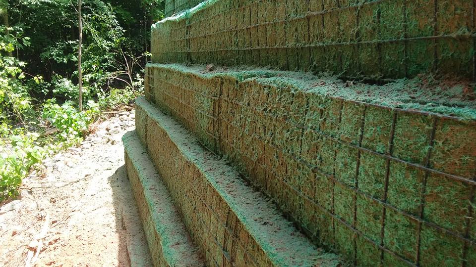 Hydro seeded Soil Basket Wall