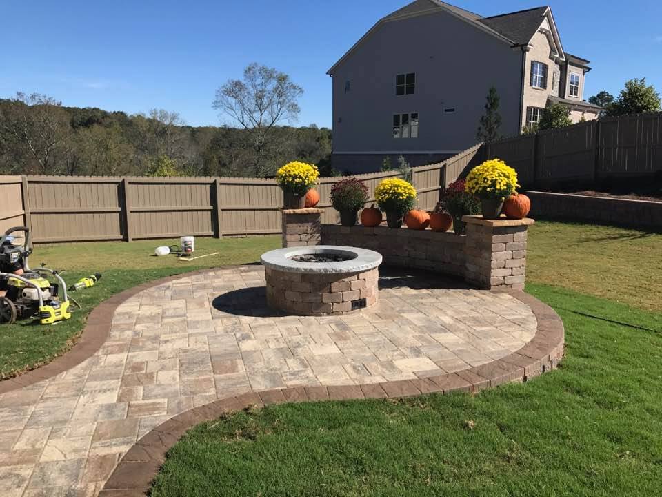 Stonehurst pavers with Gas Fire pit